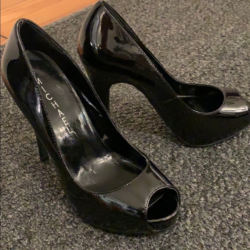 Shinny black leather,  size 5.5 heals